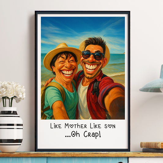 Caricature-Wall-Art-For-Mother-&-Daughters,-Sons,-Family-Personalized-Photo-Poster-1