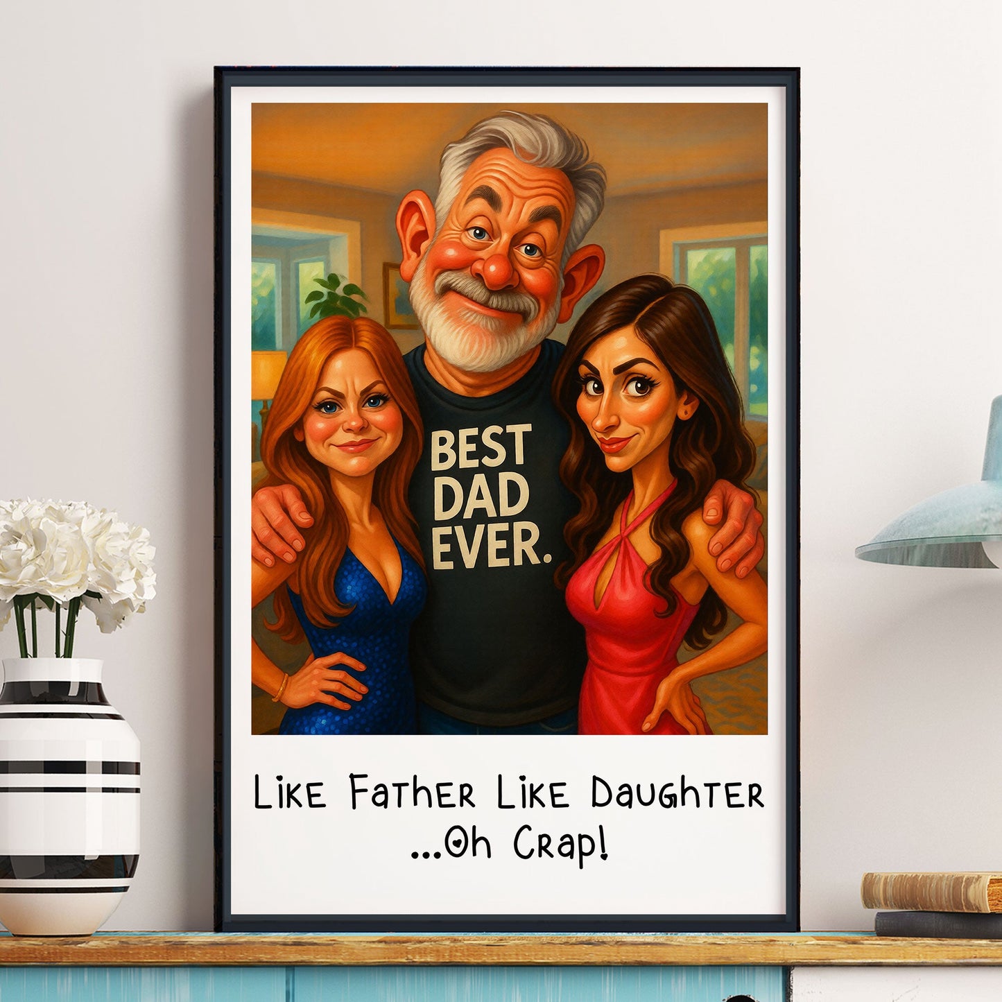 Caricature_Your_Photo_Father_s_Day_Funny_Gift_For_Dad_Family_Personalized_Photo_Poster_1