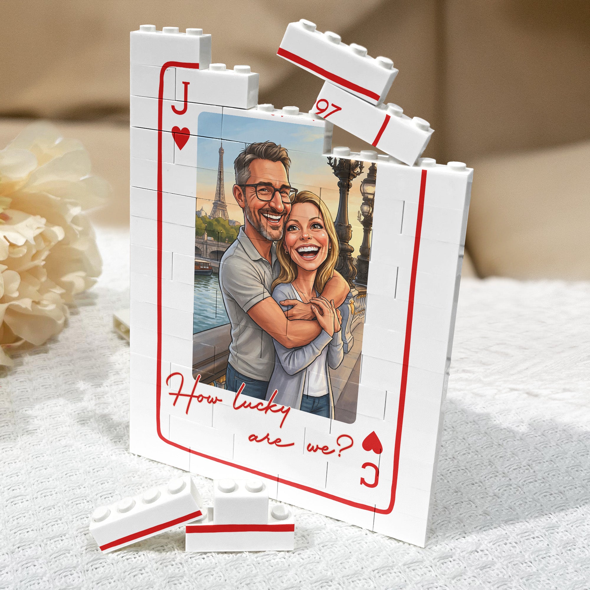 Caricature-Your-Photo-Gift-For-Funny-Couples,-Anniversary-Gift-King-&-Queen-How-Lucky-We-Are-Personalized-Building-Blocks-3