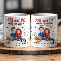 Cartoon Version You, Me And The Dogs - Personalized Mug