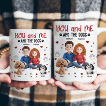 Cartoon Version You, Me And The Dogs - Personalized Mug