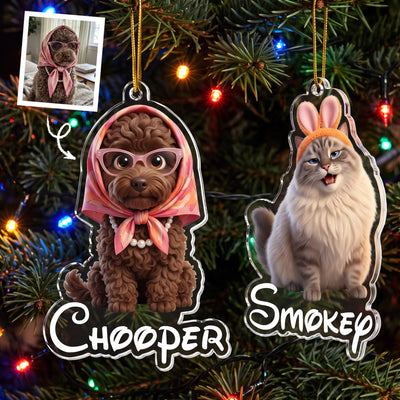 Cartoon Your Pet - Gifts For Dog Mom, Cat Mom - Personalized Ornament