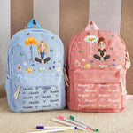 Cartoon-Character-With-Birth-Flower-Personalized-Backpack-1