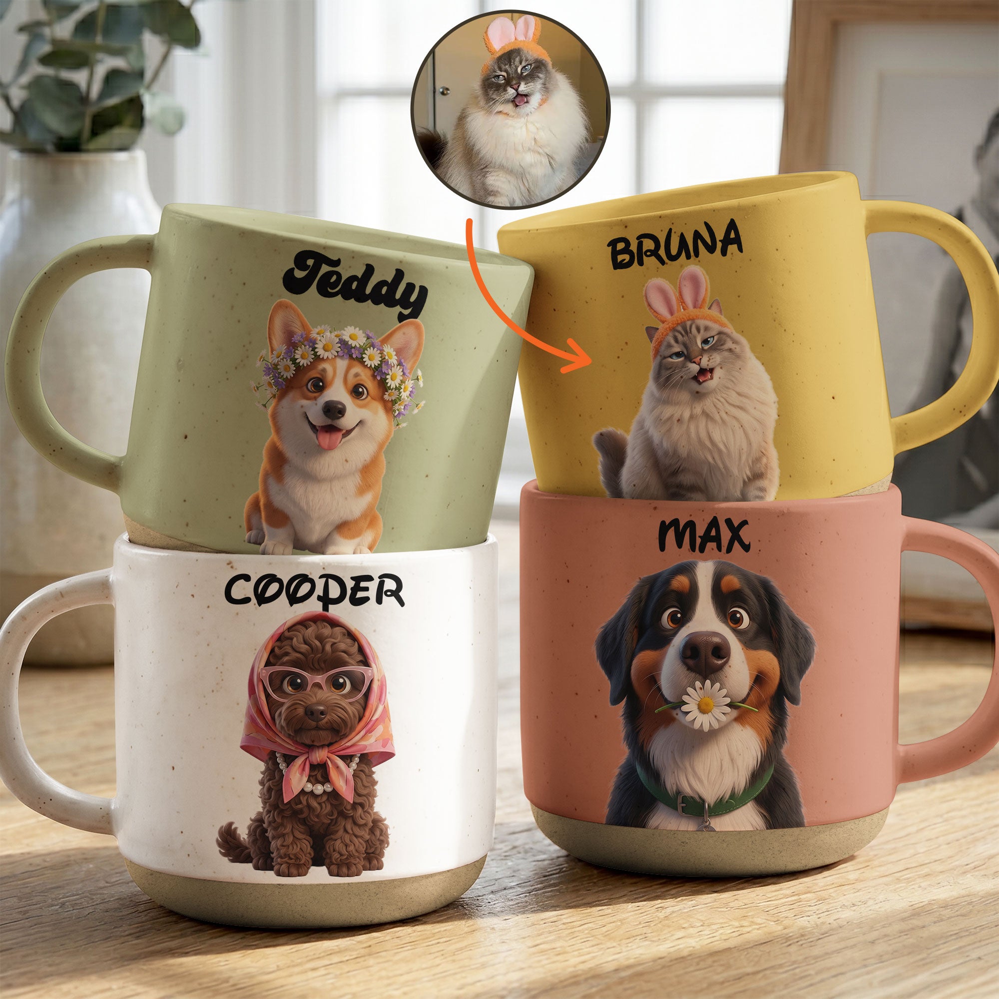 Cartoon-Your-Pet-Gifts-For-Dog-Lovers,-Cat-Lovers-Pottery-Coffee-Cup-Personalized-Mug-1