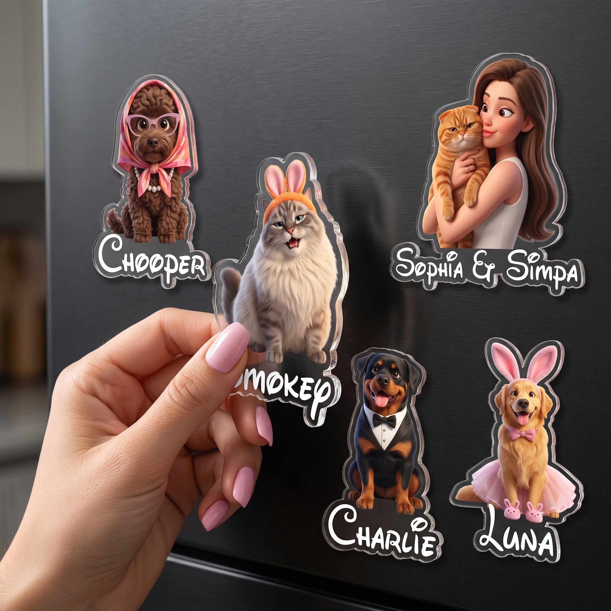 Cartoon-Your-Pet-Gifts-For-Dog-Mom,-Cat-Mom-Personalized-Magnet-9