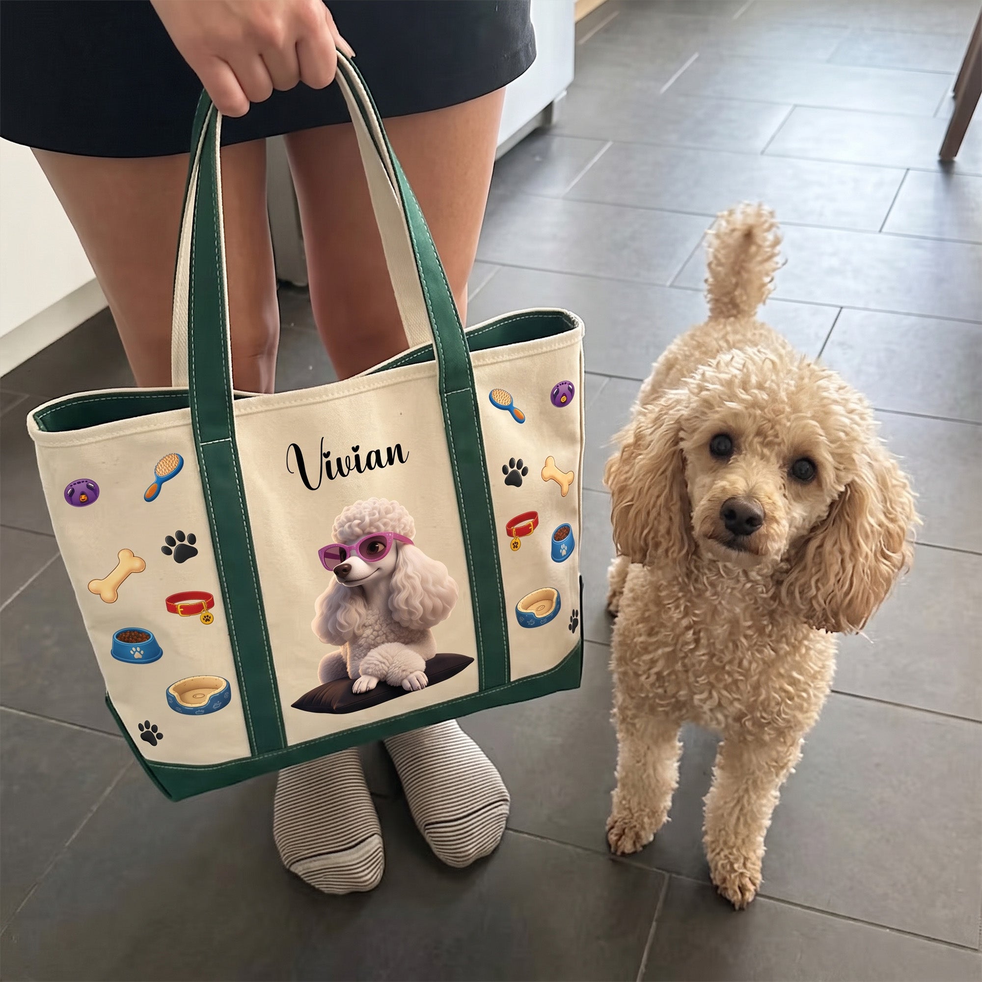 Cartoon-Your-Pet-Photo-Cute-3D-Cartoon-Style-For-Dog-Mom,-Cat-Mom-Personalized-Tote-Bag-1