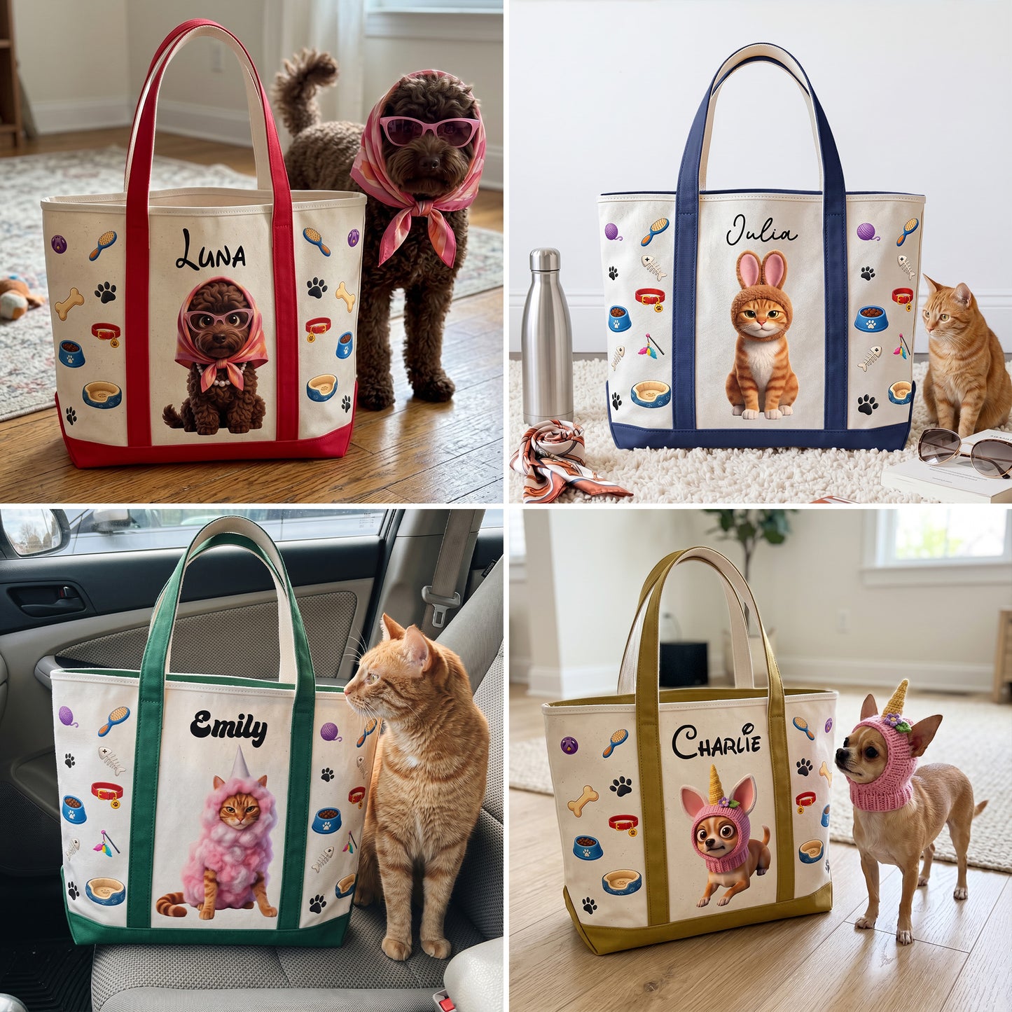 Cartoon-Your-Pet-Photo-Cute-3D-Cartoon-Style-For-Dog-Mom,-Cat-Mom-Personalized-Tote-Bag-2