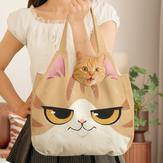 Cat Cute Face - Personalized Round Tote Bag