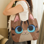 Cat Cute Face - Personalized Round Tote Bag