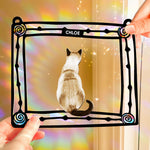 Cat Enjoying The SunLight - Personalized Rainbow Suncatcher