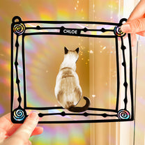 Cat Enjoying The SunLight - Personalized Rainbow Suncatcher