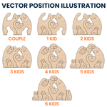 Cat Family - Personalized Wooden Cat Family Puzzle