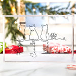 Cat Line Art Gift For Cat Lovers - Personalized Acrylic Plaque