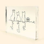 Cat Line Art Gift For Cat Lovers - Personalized Acrylic Plaque