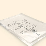 Cat Line Art Gift For Cat Lovers - Personalized Acrylic Plaque