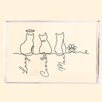 Cat Line Art Gift For Cat Lovers - Personalized Acrylic Plaque