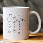 Cat Line Art Gift For Cat Lovers - Personalized Mug