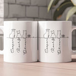 Cat Line Art Gift For Cat Lovers - Personalized Mug