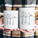 Cat Line Art Gift For Cat Lovers - Personalized Mug