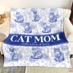 Cat Lover Chinoiserie Toile De Jouy Style - Personalized Blanket
