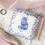 Cat Lover Chinoiserie Toile De Jouy Style - Personalized Jewelry Dish