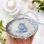 Cat Lover Toile De Jouy Style - Personalized Jewelry Dish