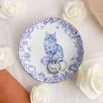 Cat Lover Toile De Jouy Style - Personalized Jewelry Dish