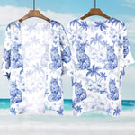 Cat Lover Toile De Jouy Style - Personalized Kimono Cover Up