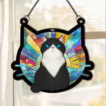 Cat Lovers Cute Kitty - Personalized Window Hanging Suncatcher Ornament