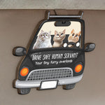 Cat Lovers Drive Safe Human Servant - Personalized Wooden Car Visor Clip