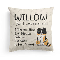 Cat Mom Cat Dad Write Definition Of My Cat - Personalized Pillow (Insert Included)