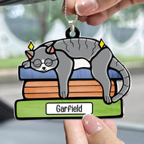 Cat On The Books - Personalized Car Ornament