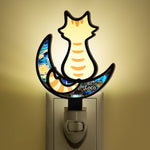 Cat On The Moon - Personalized Wood And Acrylic Night Light