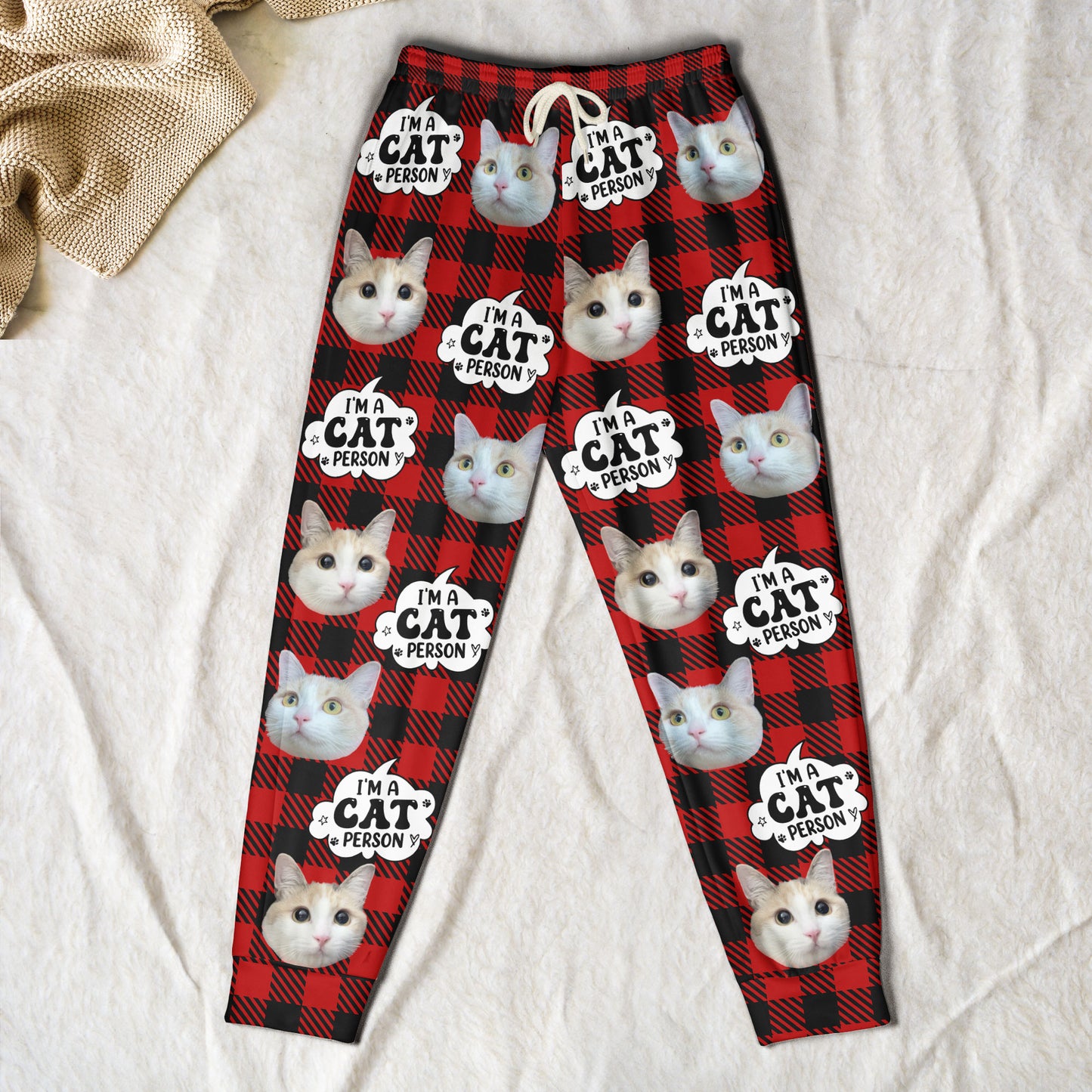 Cat Person - Personalized Photo Sweatpants