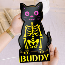 Cat Skeleton - Personalized LED Night Lamp