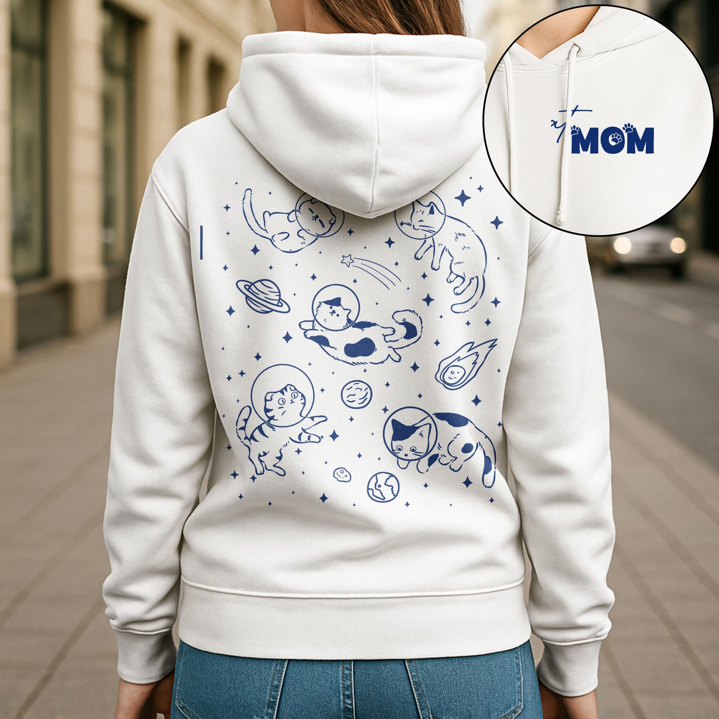 Cats In Space - Funny Gift For Cat Mom - Personalized Hoodie