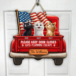 Cats Planning Escape - New Style - Personalized Wood Sign