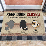 Cats Planning Escape - Personalized Doormat