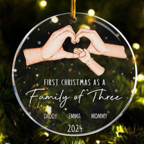 Celebrate First Christmas As A Family Of Three - Personalized Acrylic Ornament