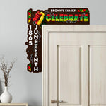 Celebrate Juneteenth 1865 - Personalized Door Corner Wood Sign