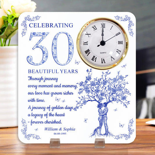 Celebrating Beautiful Years Anniversary - Personalized Acrylic Desk Clock