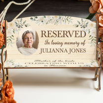 Celebrating In Heaven - Personalized Photo Memorial Bench