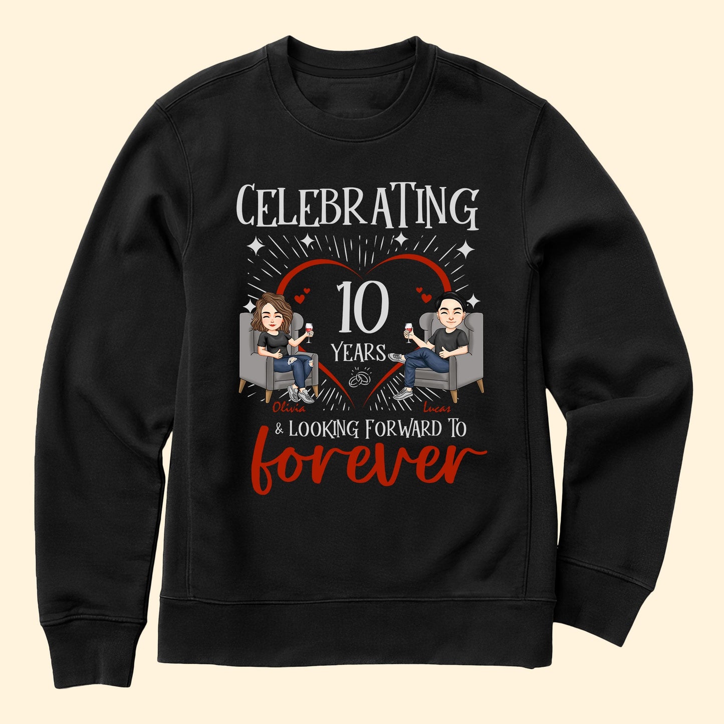 Celebrating & Looking Forward To Forever - Personalized Matching Couple Shirts