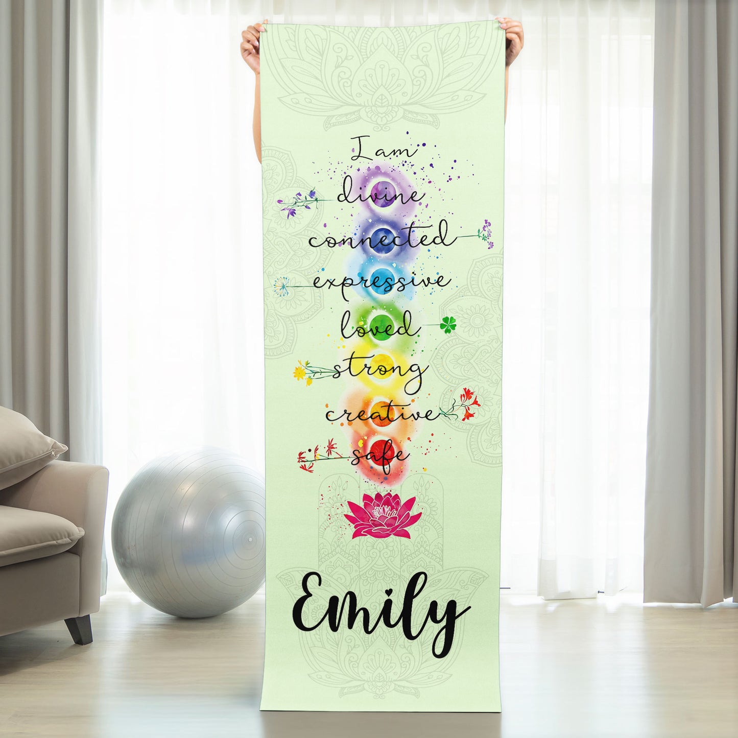 Chaka Meditation Gift For Yoga Lover - Personalized Yoga Mat