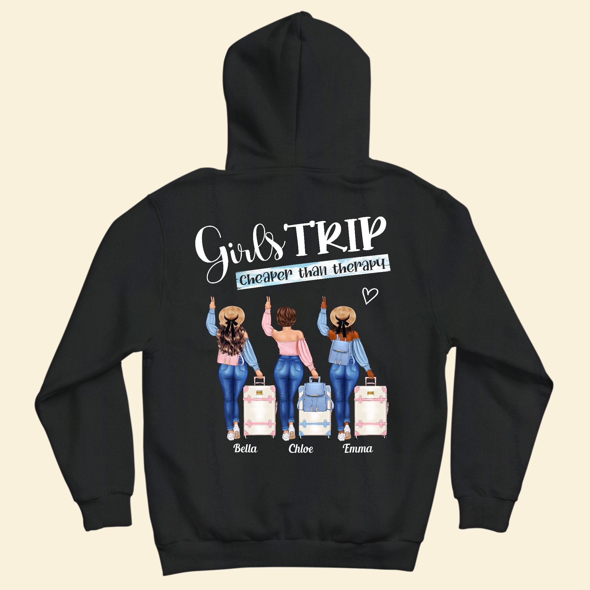 Cheaper Than Therapy Girls Trip - Personalized Back Printed shirt