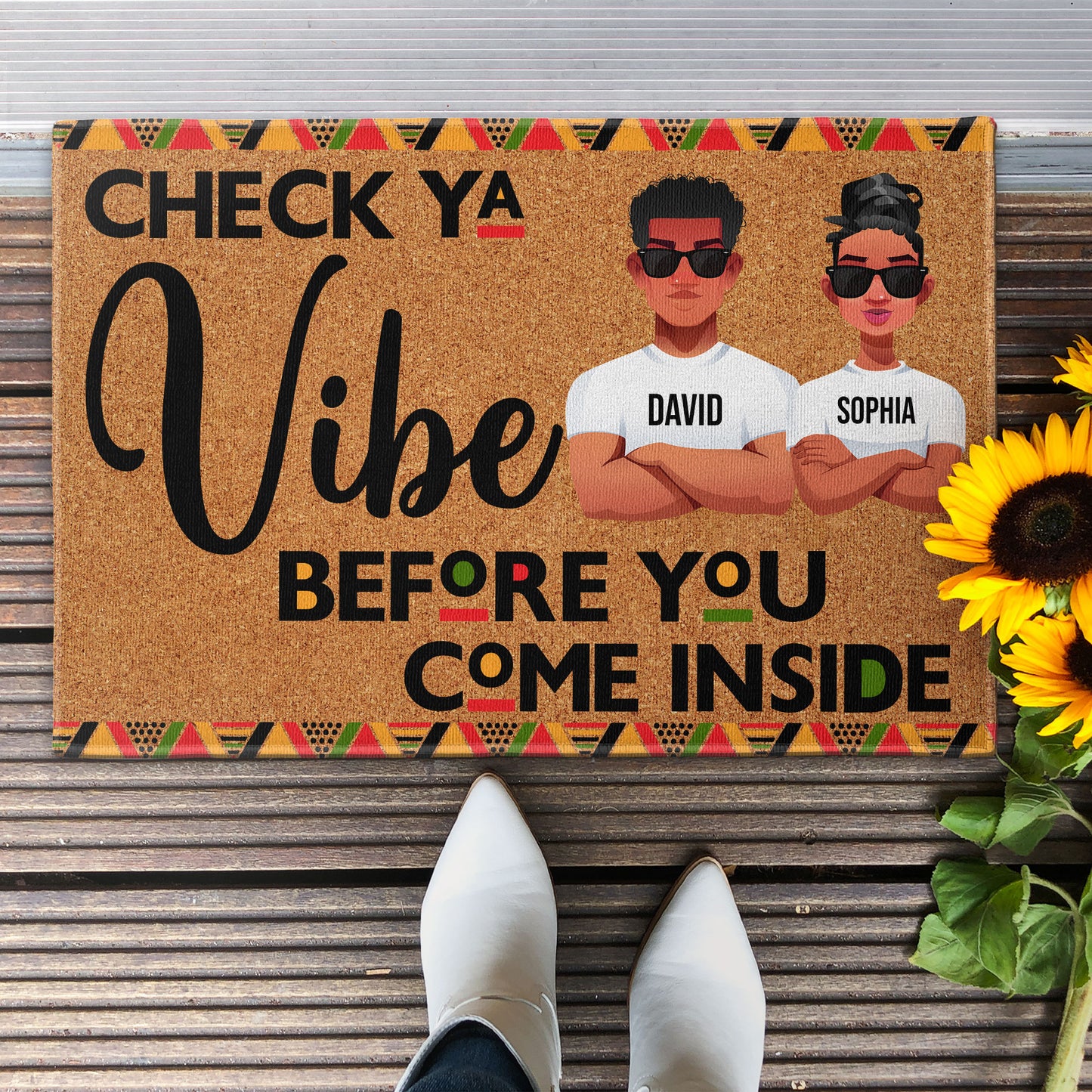 Check Ya Vibe - Personalized Doormat