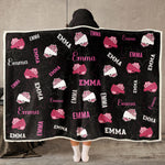 Cheerleader Custom Name, Color - Personalized Wearable Blanket Hoodie