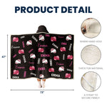 Cheerleader Custom Name, Color - Personalized Wearable Blanket Hoodie