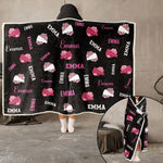 Cheerleader Custom Name, Color - Personalized Wearable Blanket Hoodie