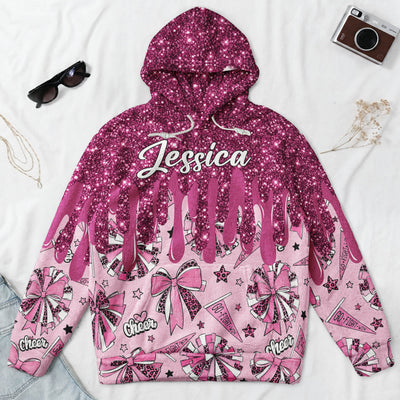 Cheerleader Glitter Drip - Personalized Hoodie